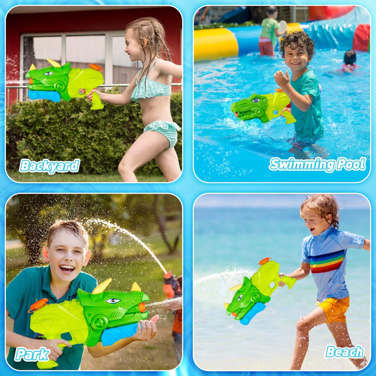 CHISGUETE PISTOLA DE AGUA WATER GUN DINOSAURIO TRICERATOPS 41 CM PARA NIÑOS - 2