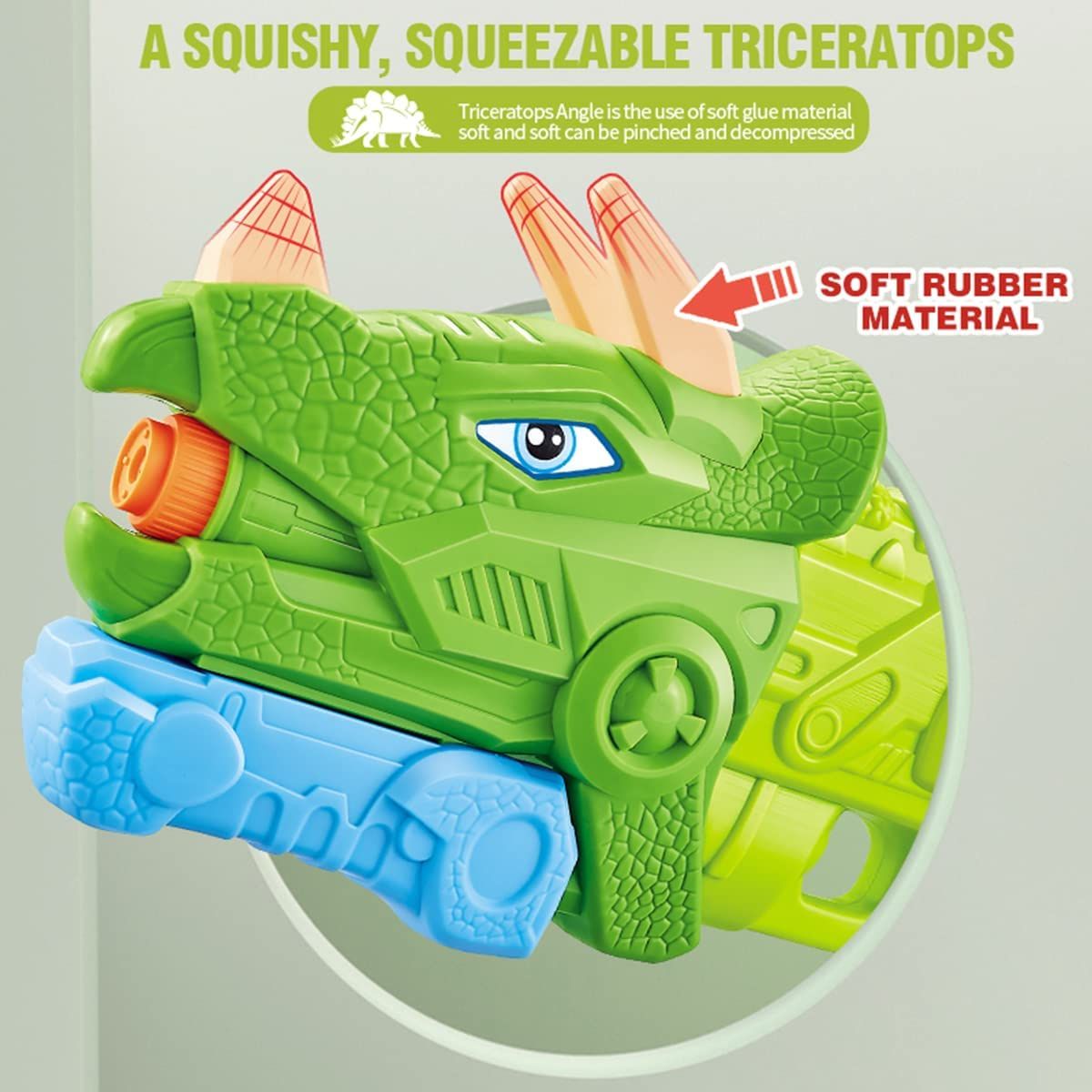 CHISGUETE PISTOLA DE AGUA WATER GUN DINOSAURIO TRICERATOPS 41 CM PARA NIÑOS - 10