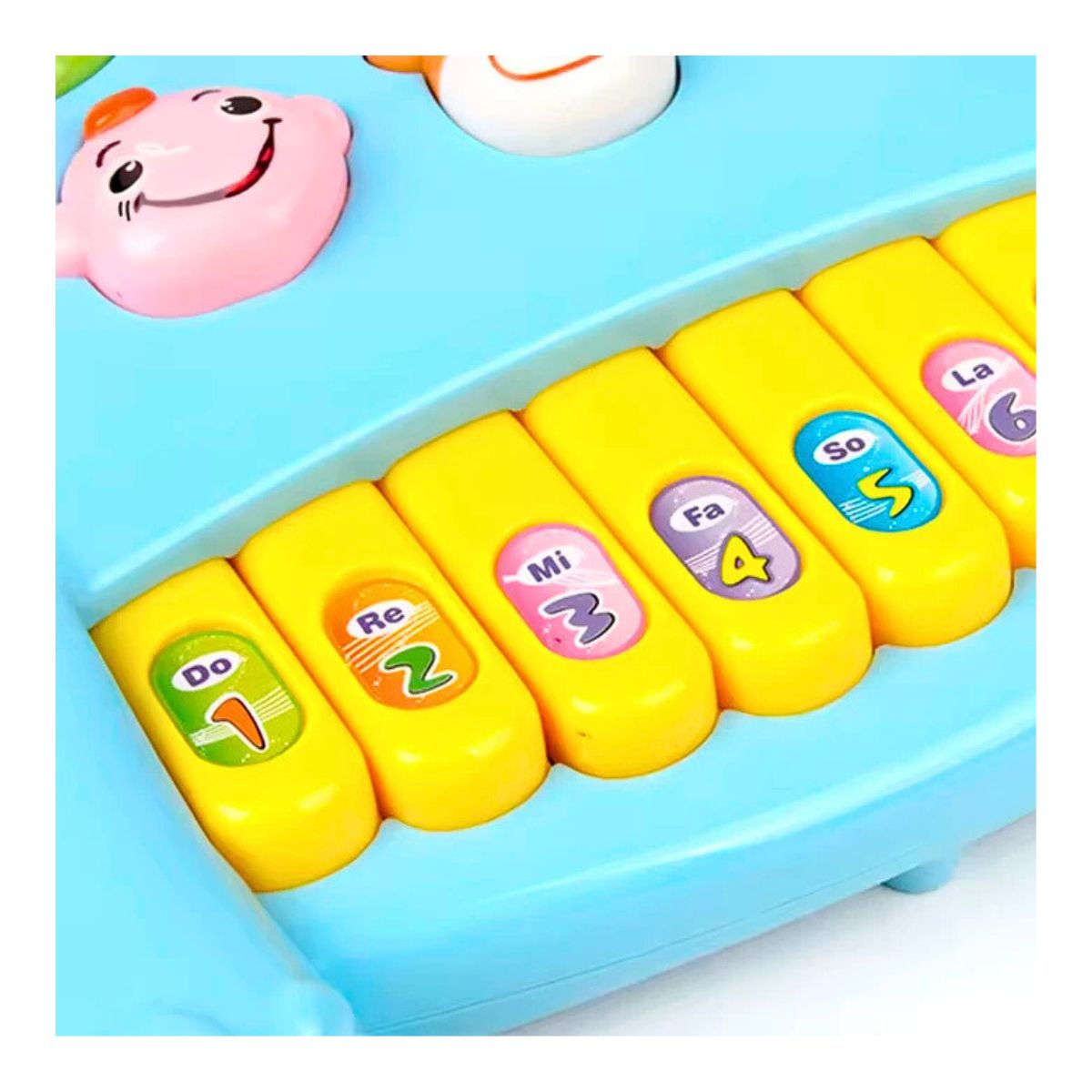 PIANO MUSICAL MODELO DINOSAURIO DIDÁCTICO PARA BEBES CELESTE - 2
