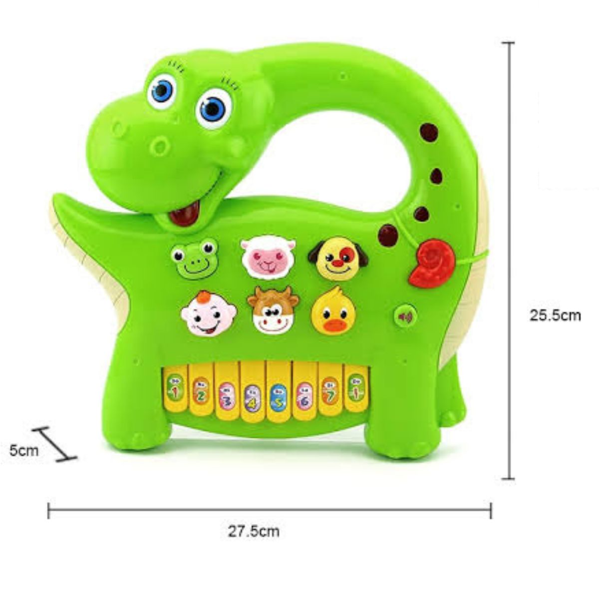 PIANO MUSICAL MODELO DINOSAURIO DIDÁCTICO PARA BEBES CELESTE - 6