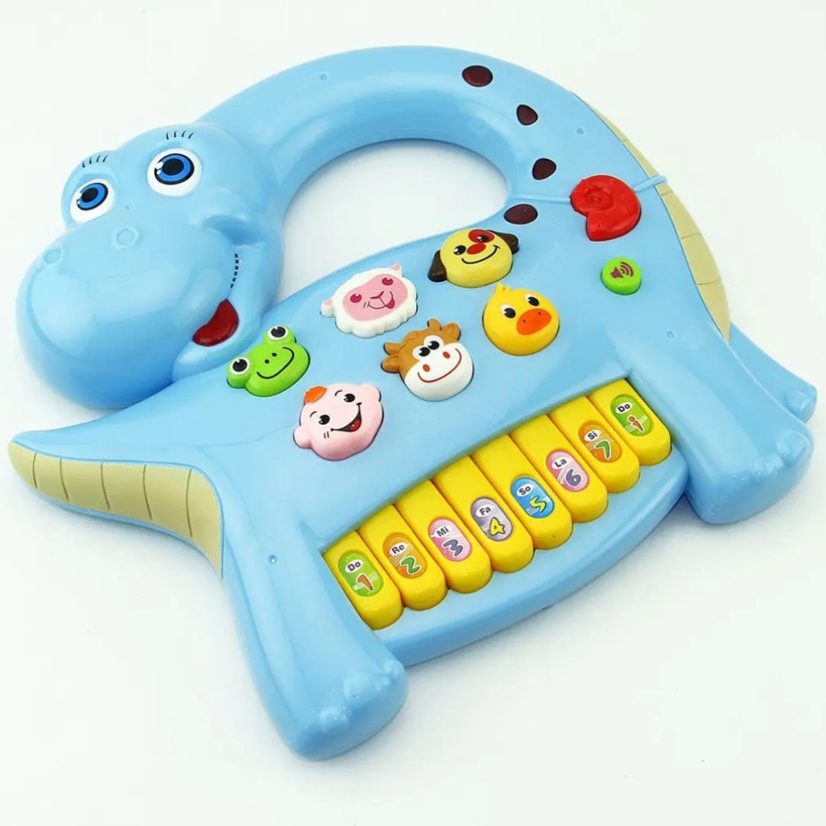PIANO MUSICAL MODELO DINOSAURIO DIDÁCTICO PARA BEBES CELESTE - 8