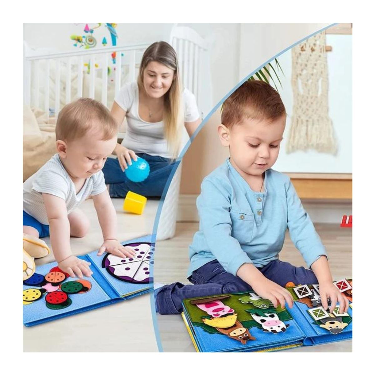 JUEGO LIBRO SENSORIAL DE TEXTURAS MONTESSORI DE LA GRANJA DIDACTICO PARA NIÑOS - 2
