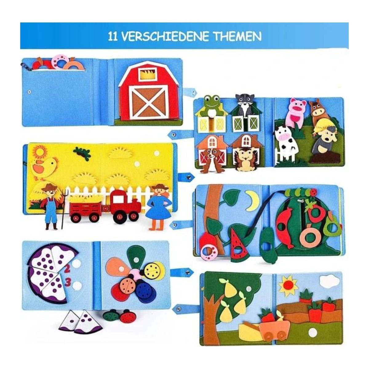 JUEGO LIBRO SENSORIAL DE TEXTURAS MONTESSORI DE LA GRANJA DIDACTICO PARA NIÑOS - 3