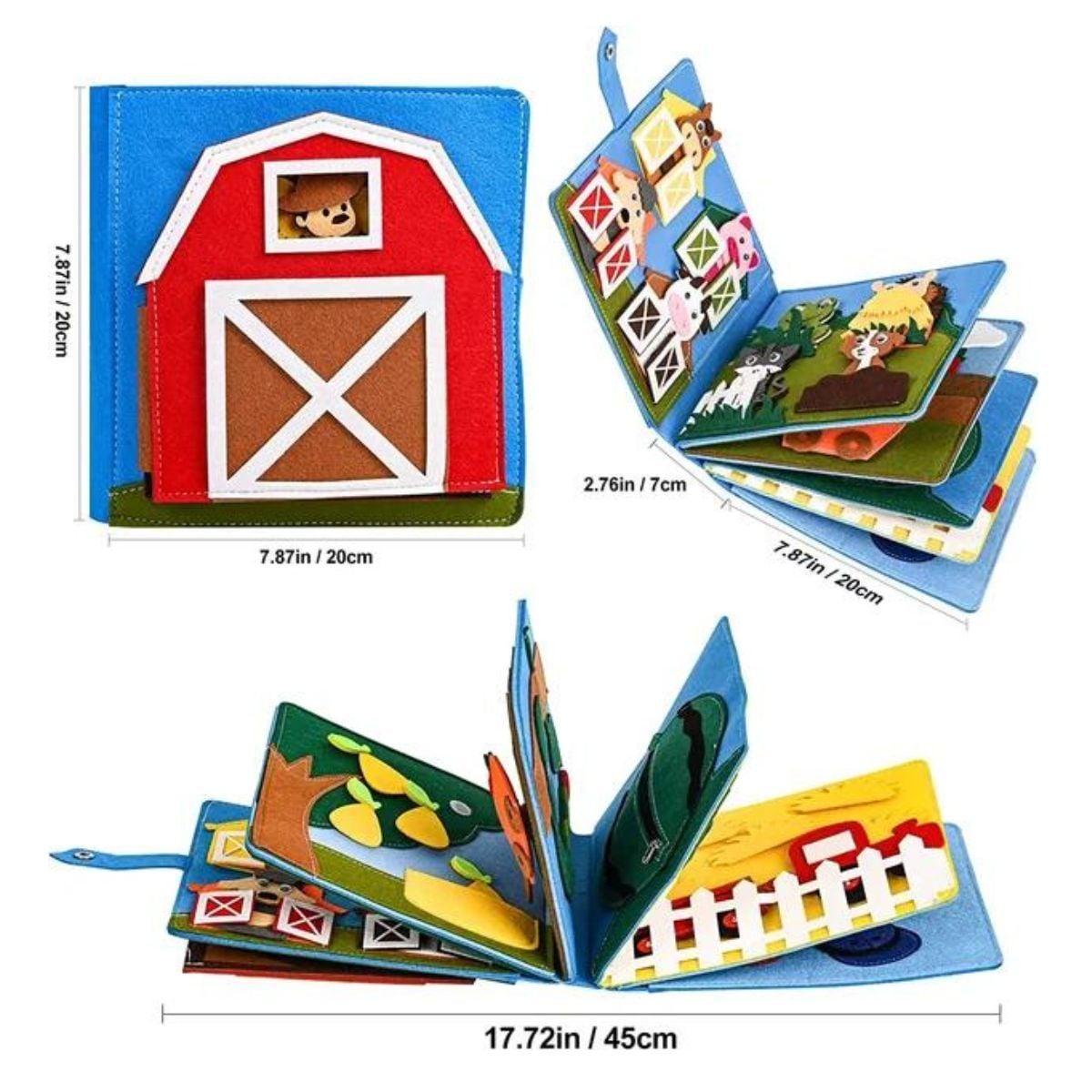 JUEGO LIBRO SENSORIAL DE TEXTURAS MONTESSORI DE LA GRANJA DIDACTICO PARA NIÑOS - 4