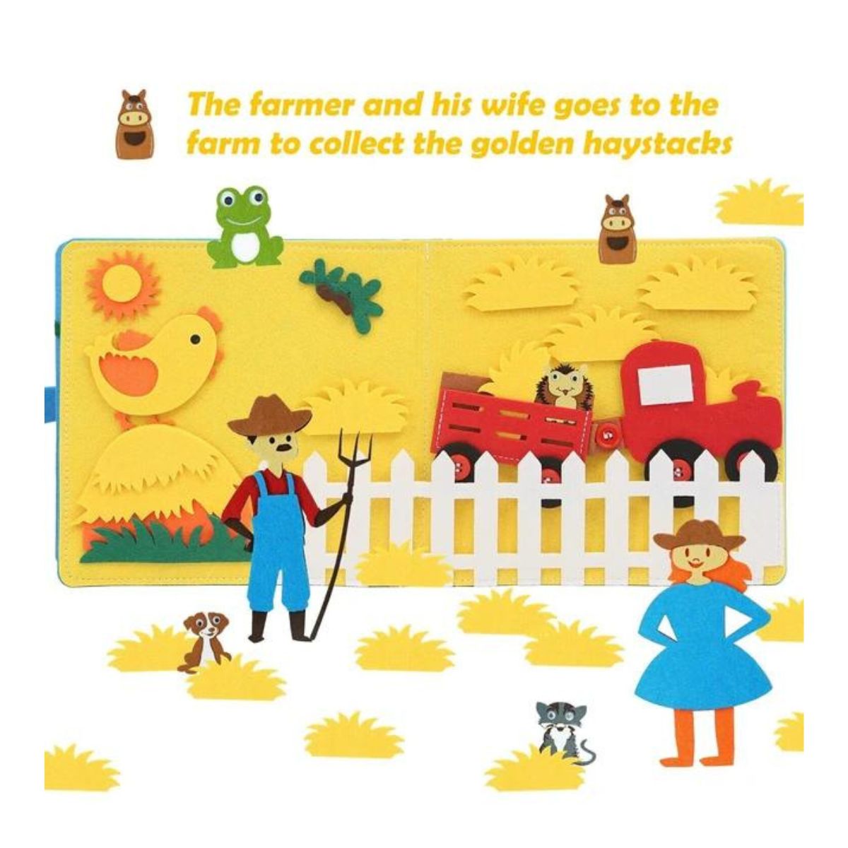 JUEGO LIBRO SENSORIAL DE TEXTURAS MONTESSORI DE LA GRANJA DIDACTICO PARA NIÑOS - 5