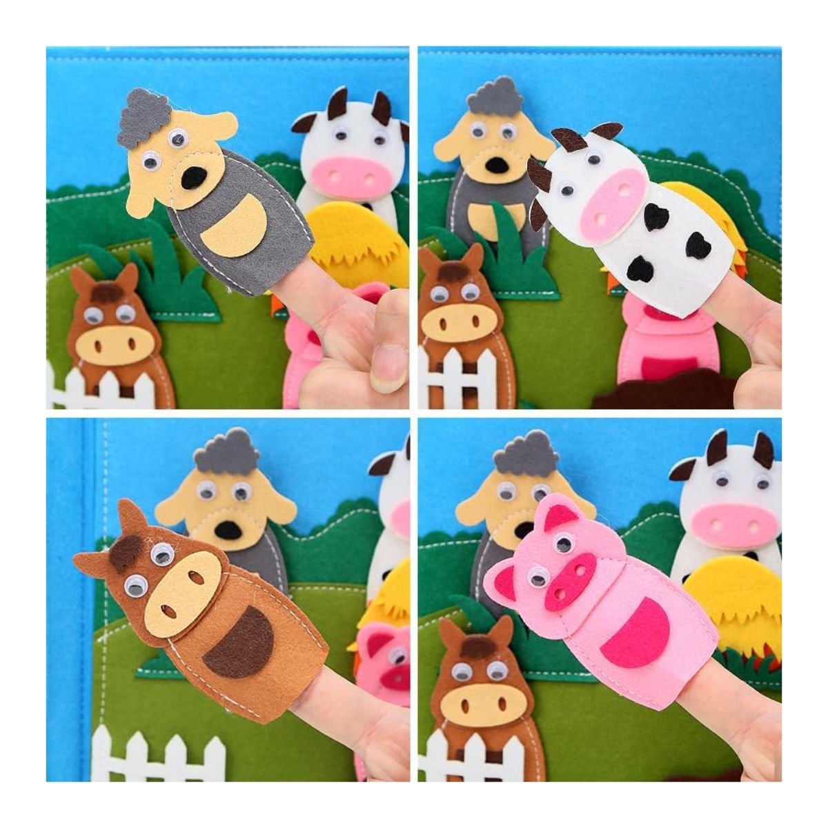 JUEGO LIBRO SENSORIAL DE TEXTURAS MONTESSORI DE LA GRANJA DIDACTICO PARA NIÑOS - 7