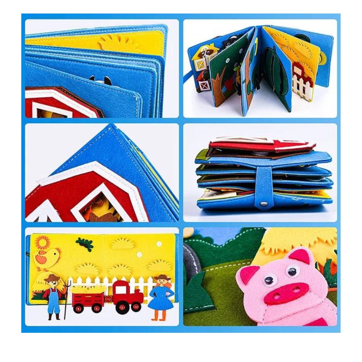 JUEGO LIBRO SENSORIAL DE TEXTURAS MONTESSORI DE LA GRANJA DIDACTICO PARA NIÑOS - 10