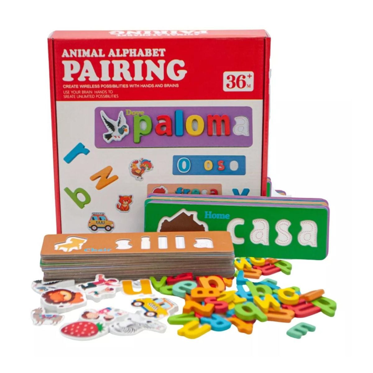 JUEGO EDUCATIVO FORMANDO PALABRAS ENCAJE PARA NIÑOS PAIRING - 1