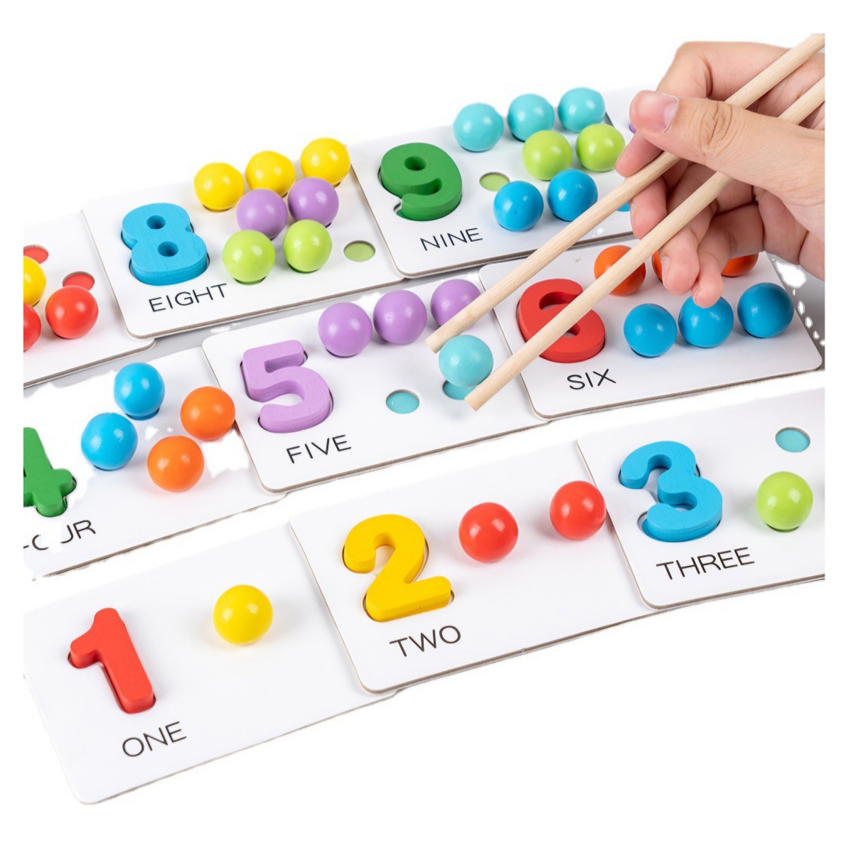 JUGUETE DE APRENDIZAJE NUMERICO MONTESSORI CONTEO MATEMATICO - 2