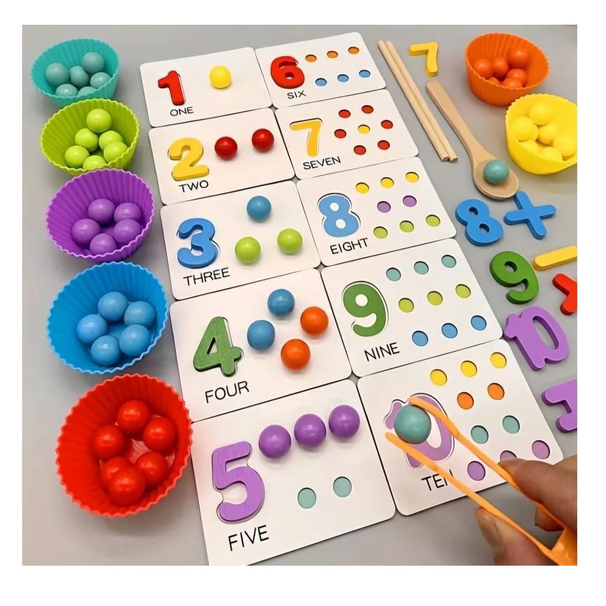JUGUETE DE APRENDIZAJE NUMERICO MONTESSORI CONTEO MATEMATICO - 3