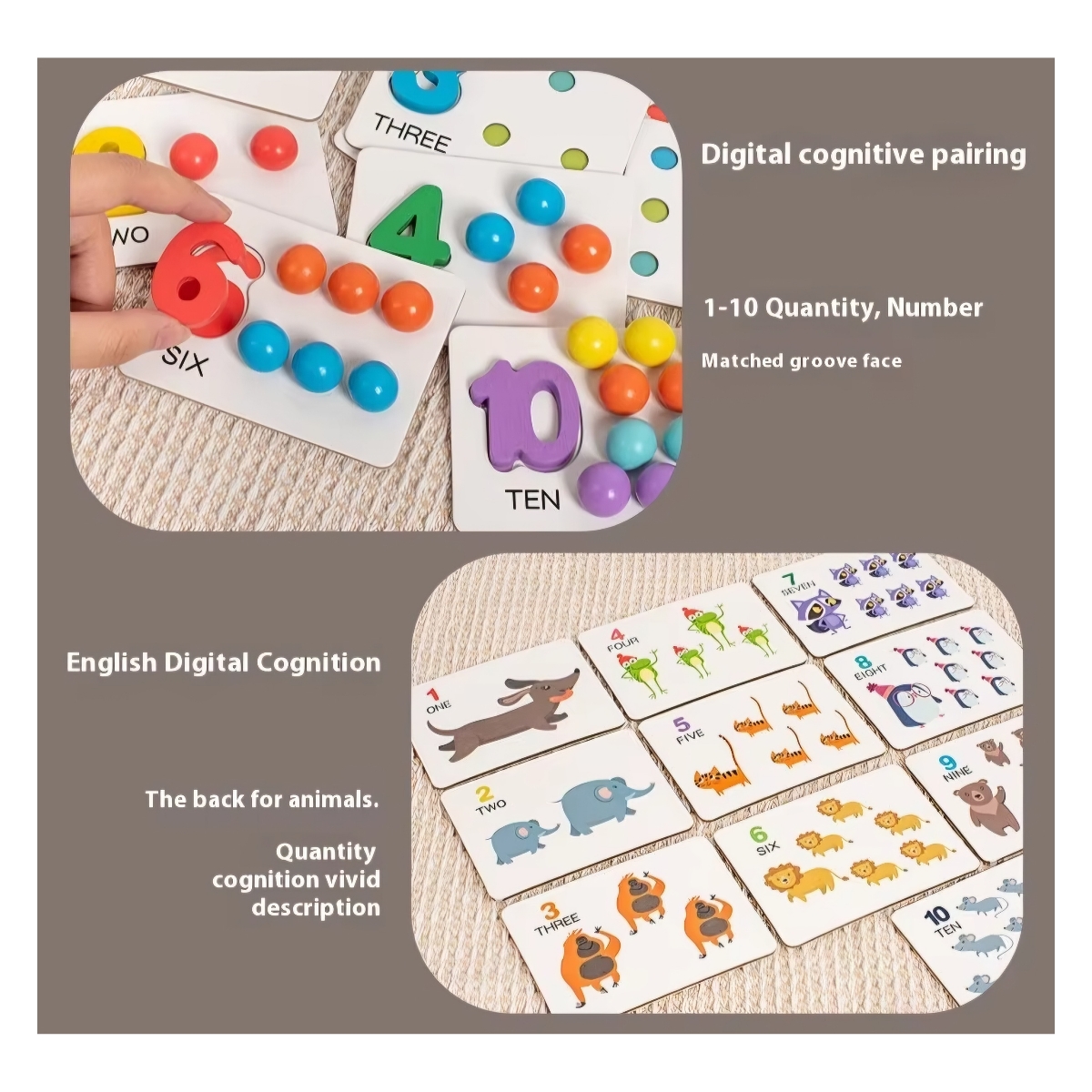JUGUETE DE APRENDIZAJE NUMERICO MONTESSORI CONTEO MATEMATICO - 4