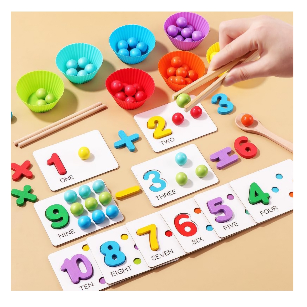 JUGUETE DE APRENDIZAJE NUMERICO MONTESSORI CONTEO MATEMATICO - 5