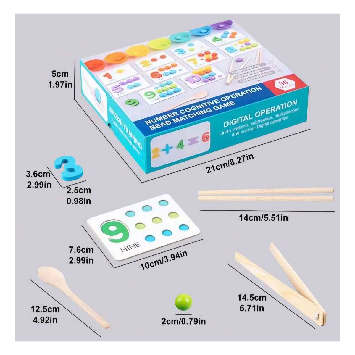 JUGUETE DE APRENDIZAJE NUMERICO MONTESSORI CONTEO MATEMATICO - 6