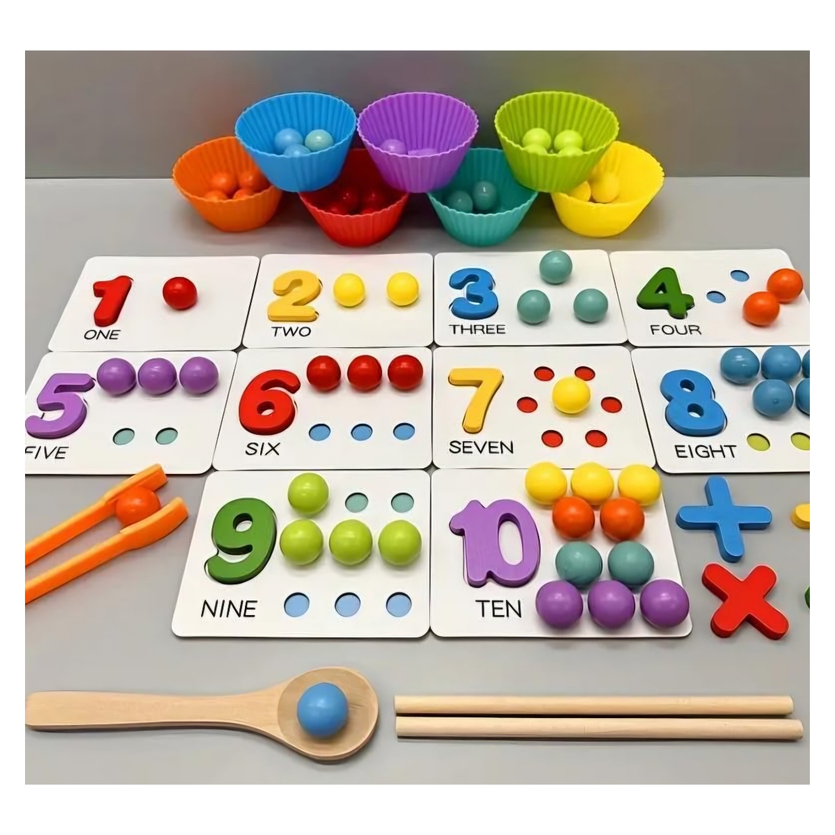 JUGUETE DE APRENDIZAJE NUMERICO MONTESSORI CONTEO MATEMATICO - 7