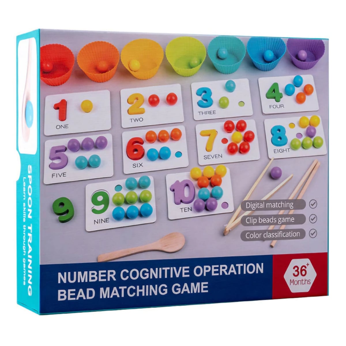 JUGUETE DE APRENDIZAJE NUMERICO MONTESSORI CONTEO MATEMATICO - 8
