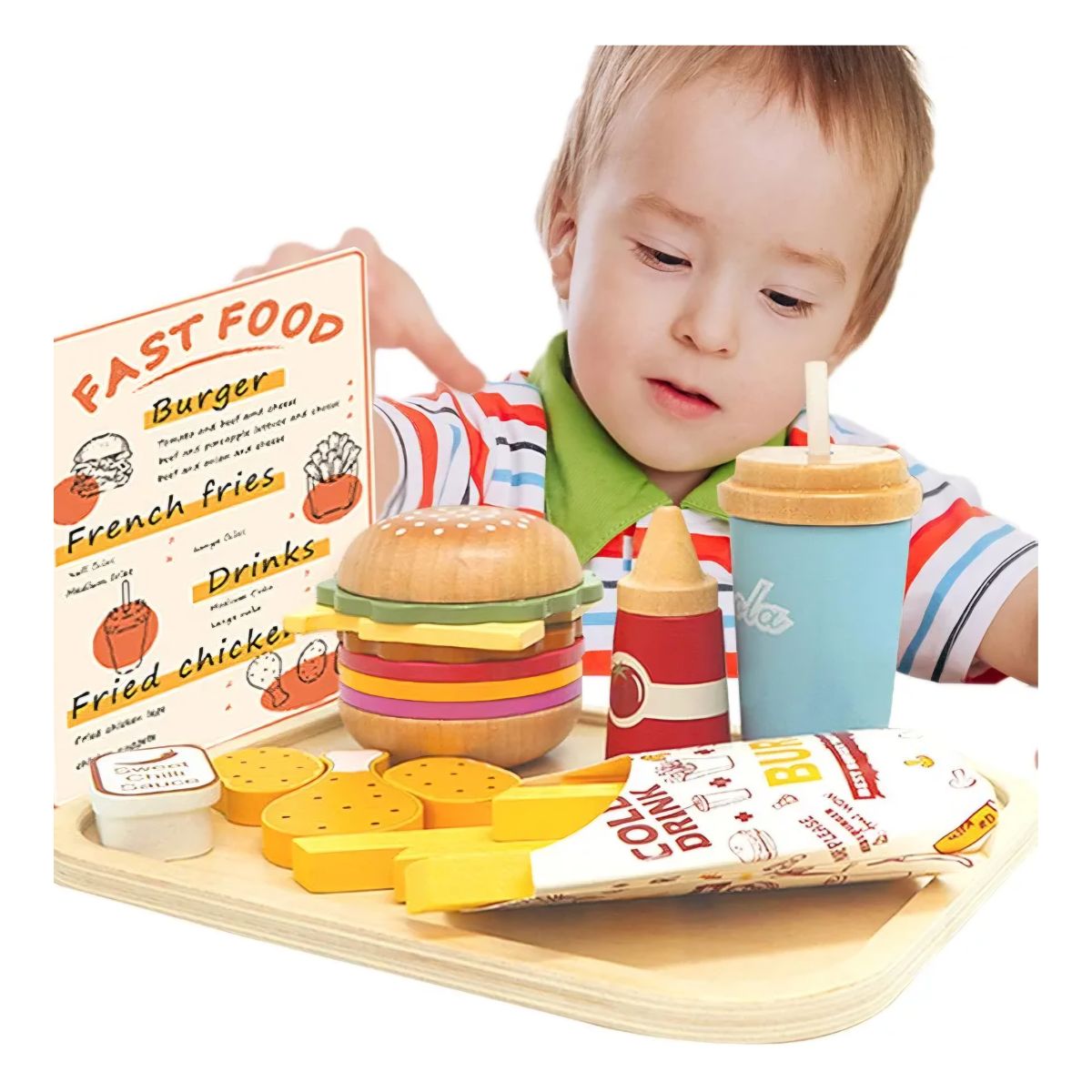 JUGUETE DE ALIMENTOS SET DE CHATARRA DE MADERA MONTESSORI DIDACTICO PARA NIÑOS - 4
