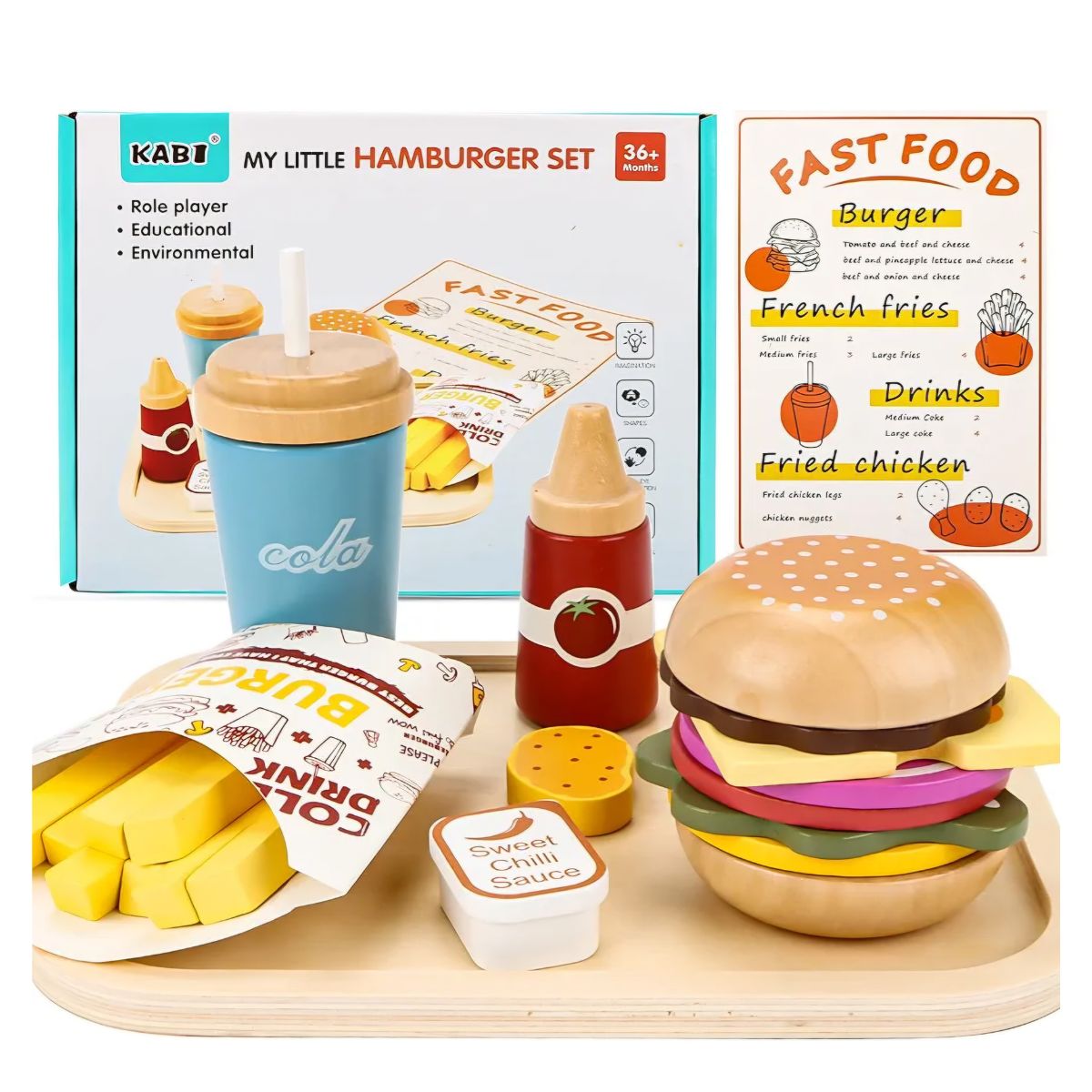 JUGUETE DE ALIMENTOS SET DE CHATARRA DE MADERA MONTESSORI DIDACTICO PARA NIÑOS - 9
