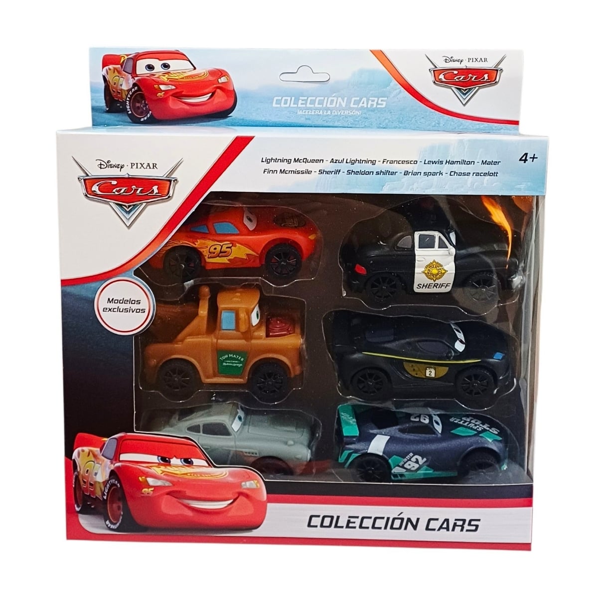 SET 6 CARROS CARS RAYO MCQUEEN DE GOMA RESISTENTE JUGUETE PARA NIÑOS 10CM CON LICENCIA - 2