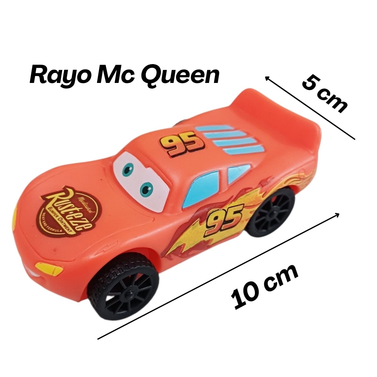 SET 6 CARROS CARS RAYO MCQUEEN DE GOMA RESISTENTE JUGUETE PARA NIÑOS 10CM CON LICENCIA - 4