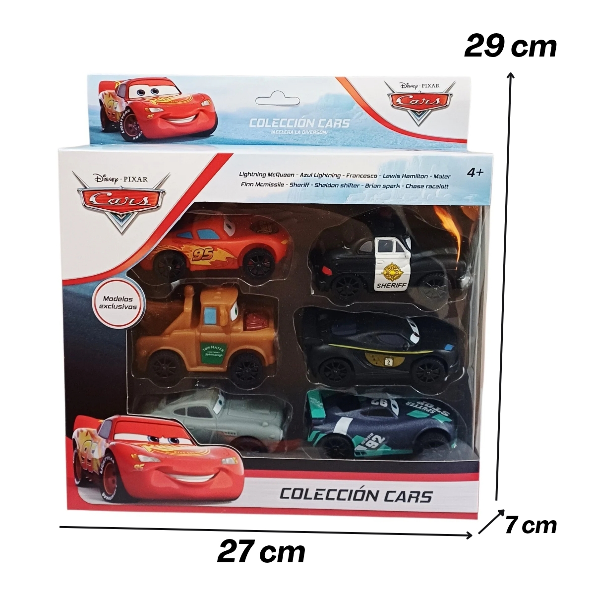 SET 6 CARROS CARS RAYO MCQUEEN DE GOMA RESISTENTE JUGUETE PARA NIÑOS 10CM CON LICENCIA - 9