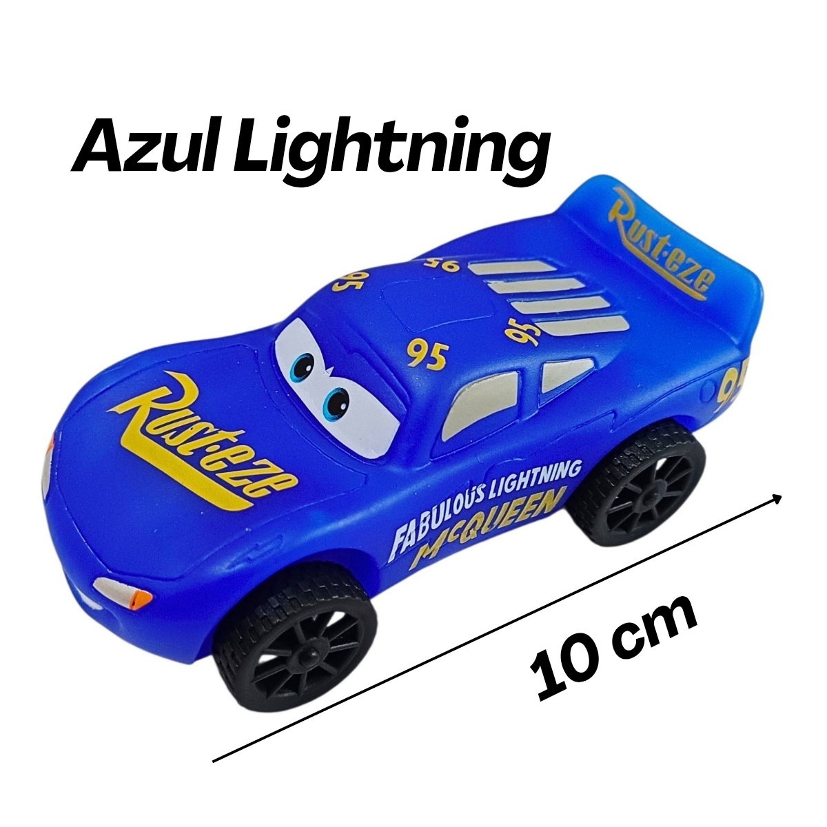 SET 6 CARROS CARS RAYO MCQUEEN DE GOMA RESISTENTE JUGUETE PARA NIÑOS 10CM CON LICENCIA - 4