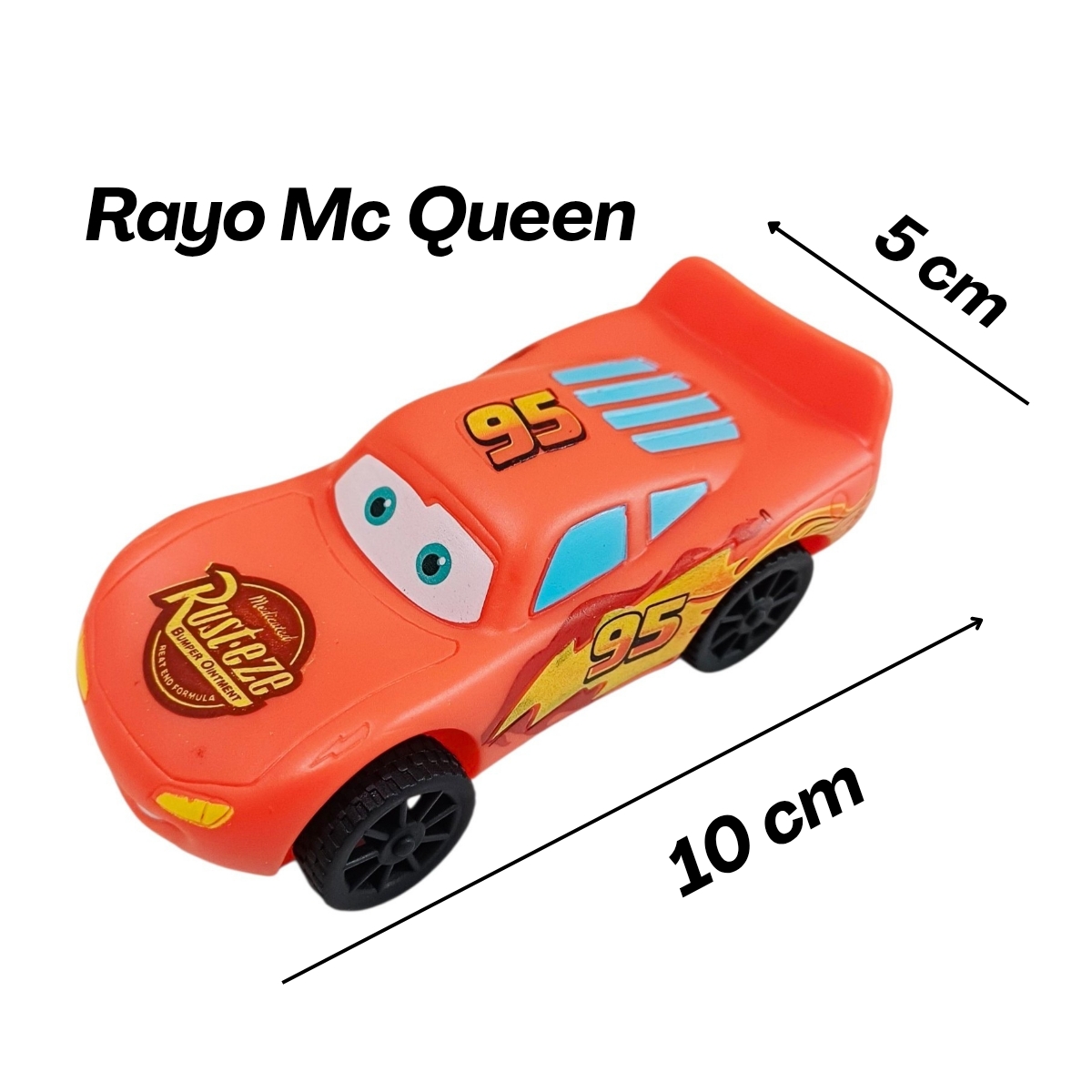 SET 6 CARROS CARS RAYO MCQUEEN DE GOMA RESISTENTE JUGUETE PARA NIÑOS 10CM CON LICENCIA - 7