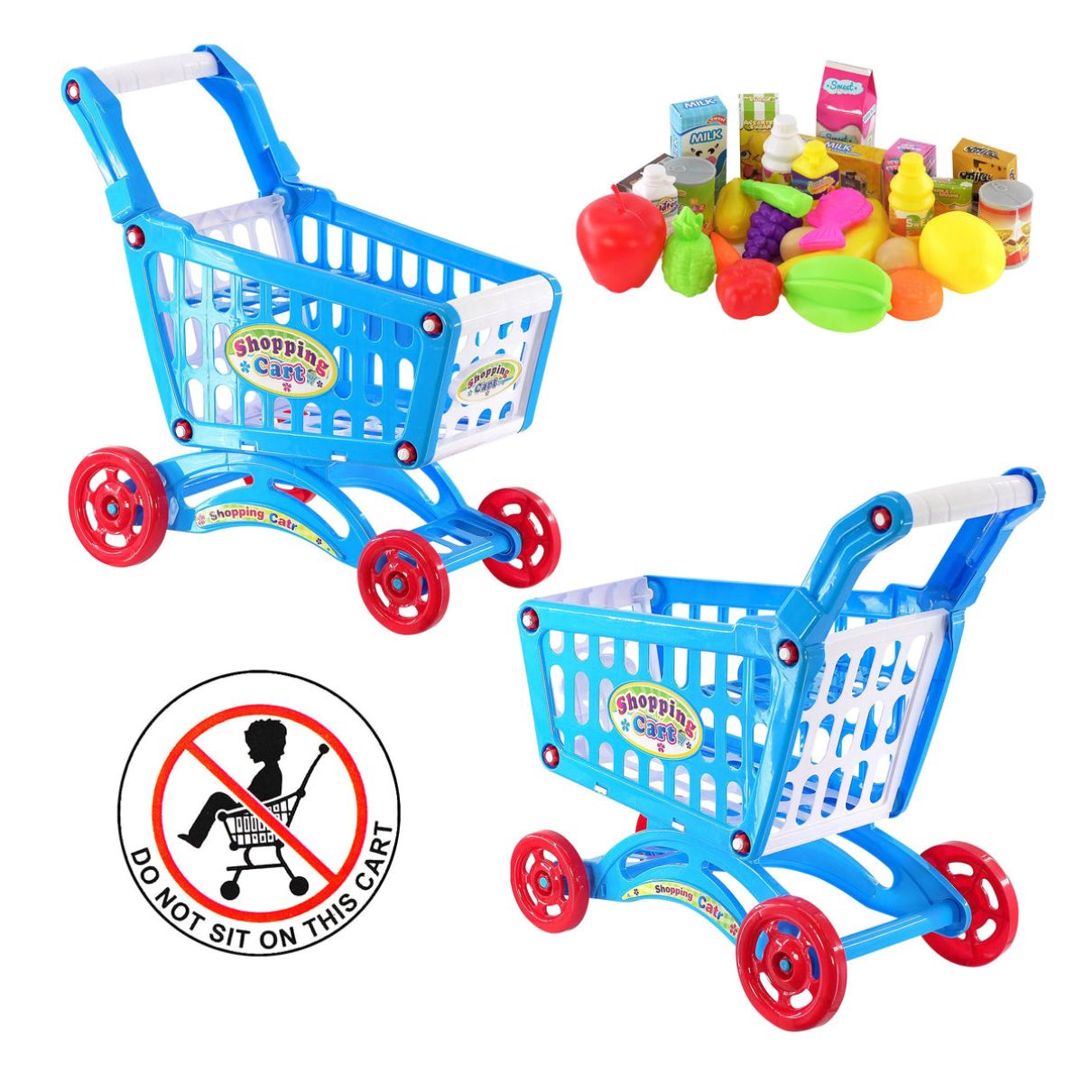 JUGUETE CARRITO DE SUPERMERCADO CON ACCESORIOS 56 PIEZAS PARA NIÑOS - 10