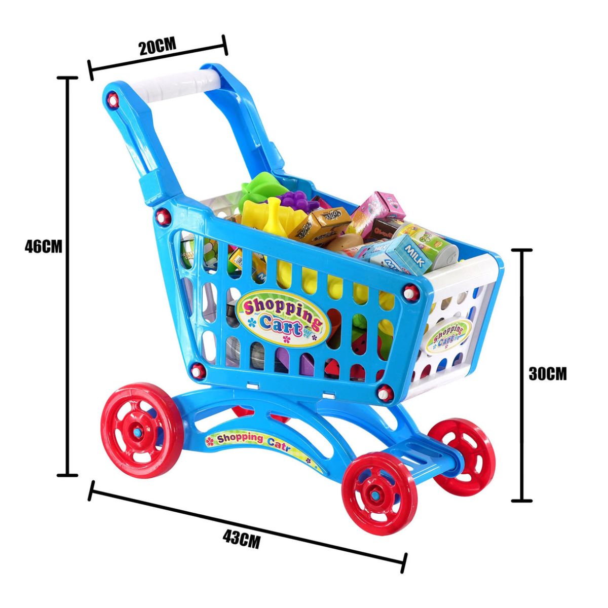 JUGUETE CARRITO DE SUPERMERCADO CON ACCESORIOS 56 PIEZAS PARA NIÑOS - 3