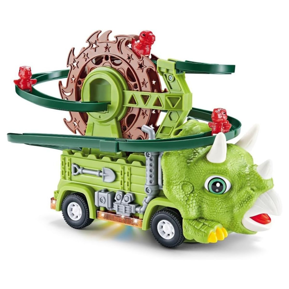JUGUETE CAMIÓN TRICERATOPS PISTA MUSICAL ESCALERA DE DINOSAURIO CON LUCES Y SONIDO INTERACTIVO - 10