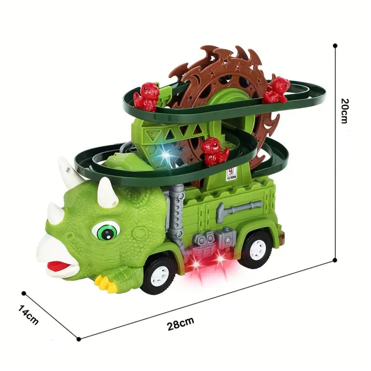 JUGUETE CAMIÓN TRICERATOPS PISTA MUSICAL ESCALERA DE DINOSAURIO CON LUCES Y SONIDO INTERACTIVO - 2