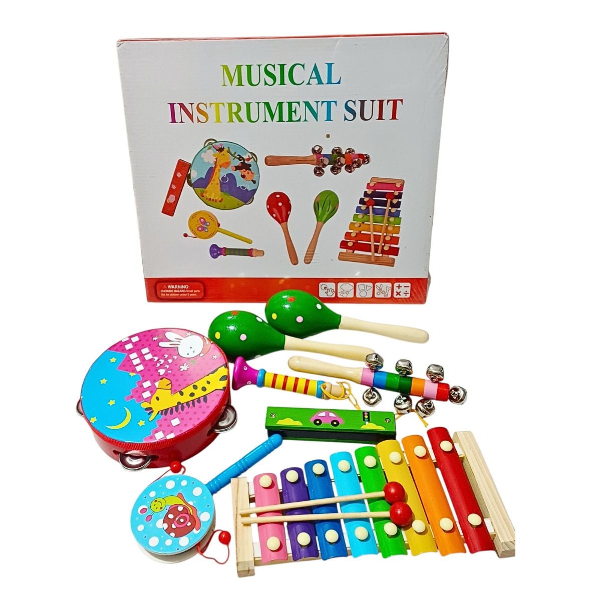 SET DE INSTRUMENTOS MUSICALES DE MADERA PARA NIÑOS ESTIMULACION TEMPRANA - 1