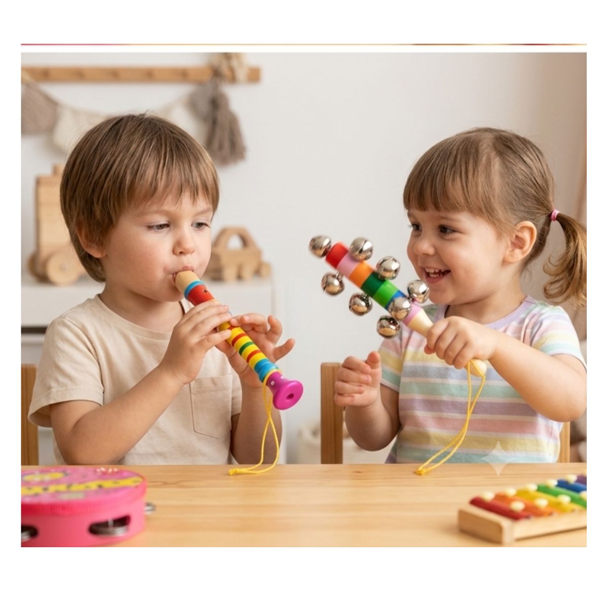 SET DE INSTRUMENTOS MUSICALES DE MADERA PARA NIÑOS ESTIMULACION TEMPRANA - 5