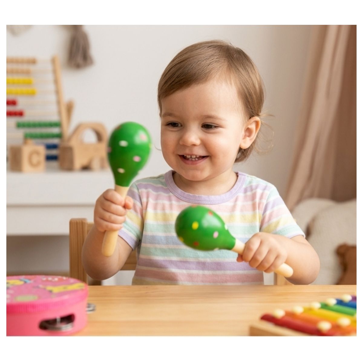 SET DE INSTRUMENTOS MUSICALES DE MADERA PARA NIÑOS ESTIMULACION TEMPRANA - 7