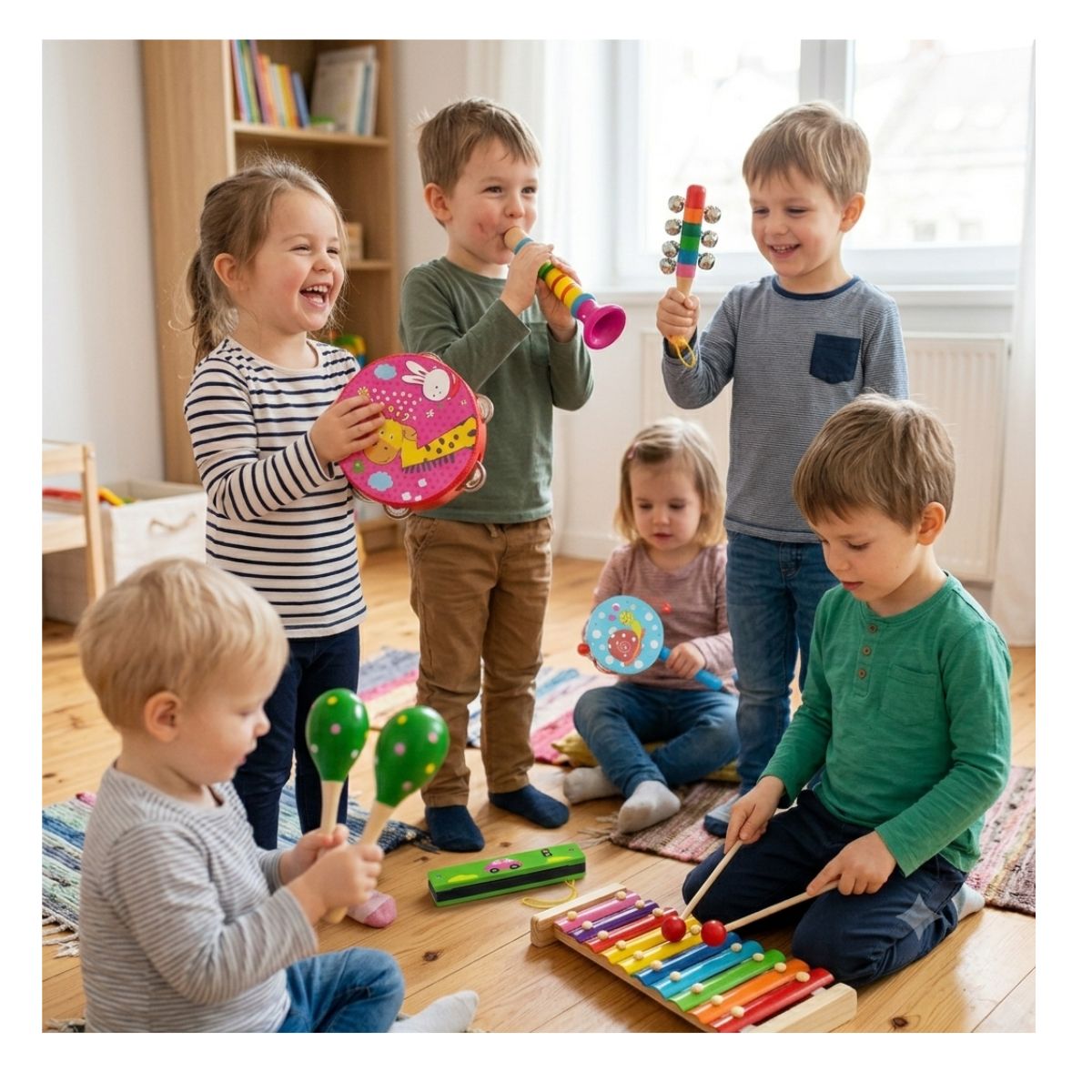SET DE INSTRUMENTOS MUSICALES DE MADERA PARA NIÑOS ESTIMULACION TEMPRANA - 9