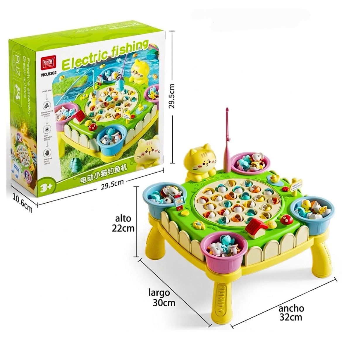 JUEGO MESA DE PESCA MAGNETICA INTERACTIVA DIDACTICO MUSICAL CON ACCESORIOS PARA NIÑOS - 2