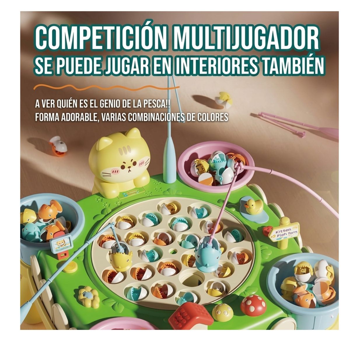 JUEGO MESA DE PESCA MAGNETICA INTERACTIVA DIDACTICO MUSICAL CON ACCESORIOS PARA NIÑOS - 3