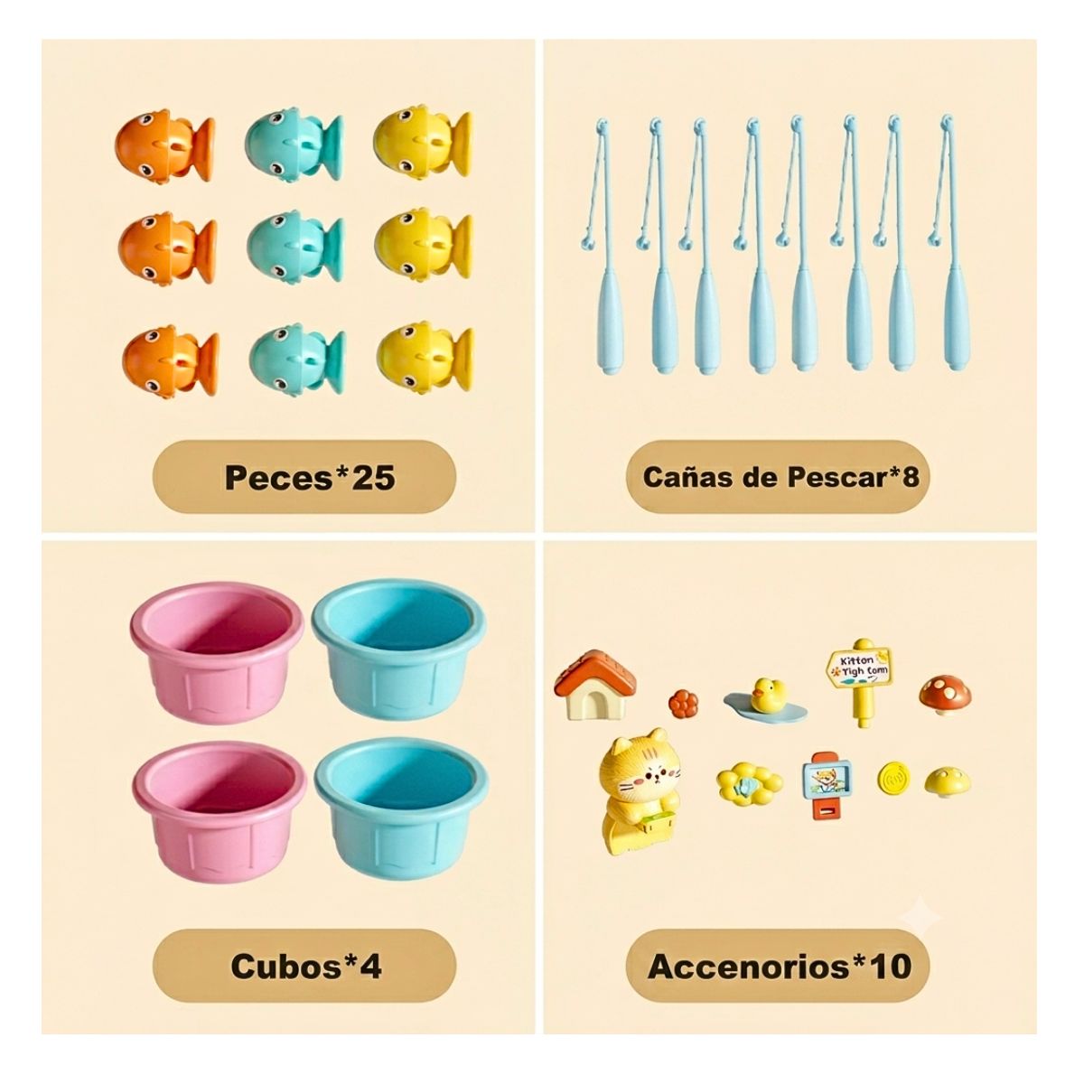 JUEGO MESA DE PESCA MAGNETICA INTERACTIVA DIDACTICO MUSICAL CON ACCESORIOS PARA NIÑOS - 6