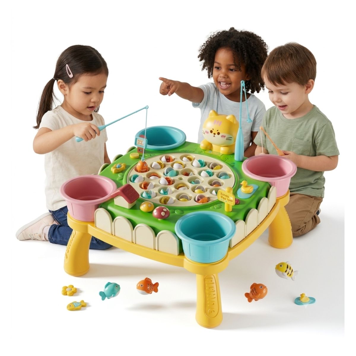JUEGO MESA DE PESCA MAGNETICA INTERACTIVA DIDACTICO MUSICAL CON ACCESORIOS PARA NIÑOS - 9