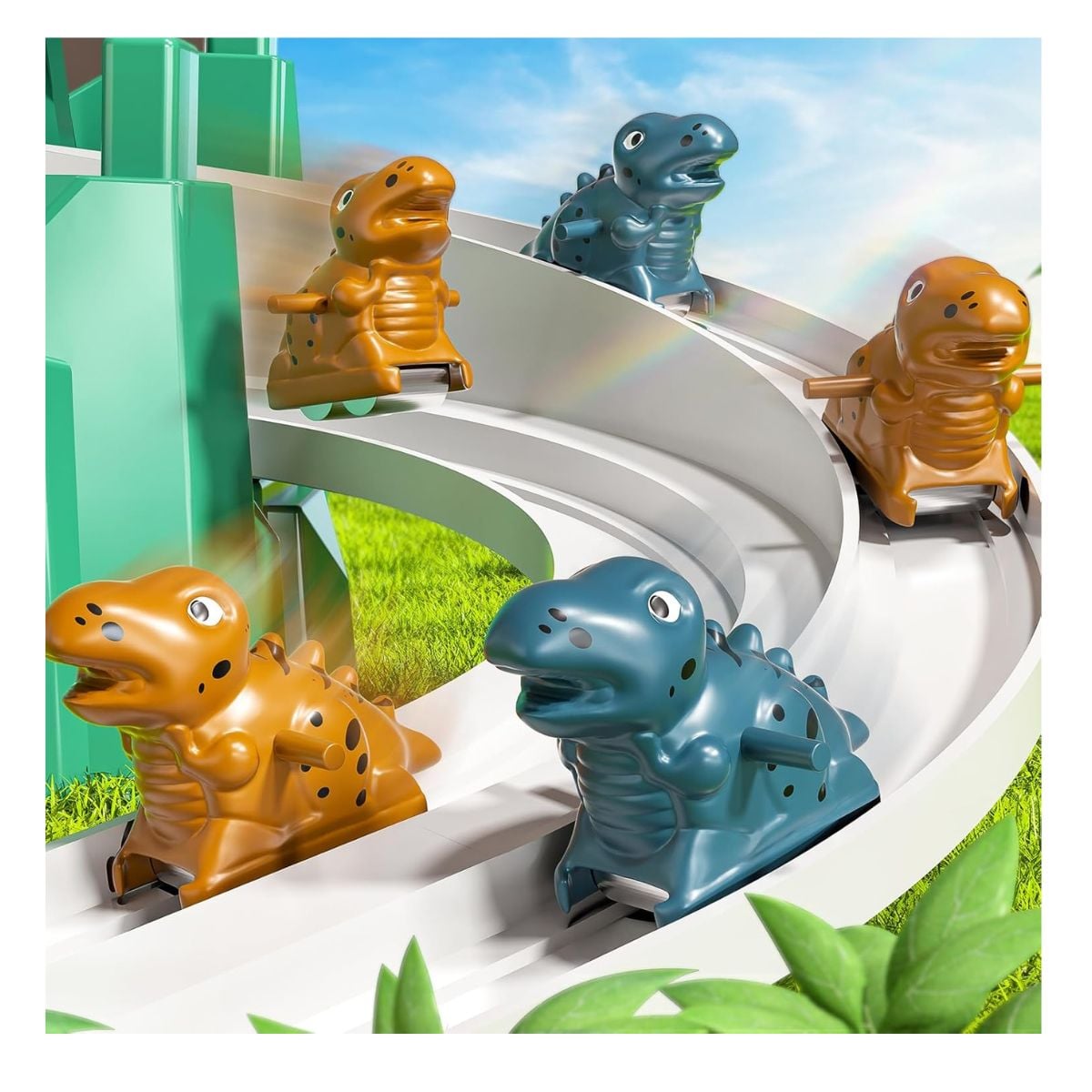 JUGUETE PISTA DE DINOSAURIO MUSICAL CON LUCES Y ESCALERAS CON ACCESORIOS - 10