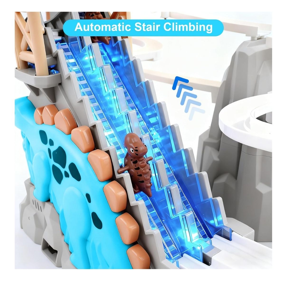 JUGUETE PISTA DE DINOSAURIO MUSICAL CON LUCES Y ESCALERAS CON DESLIZADOR Y ACCESORIOS - 4