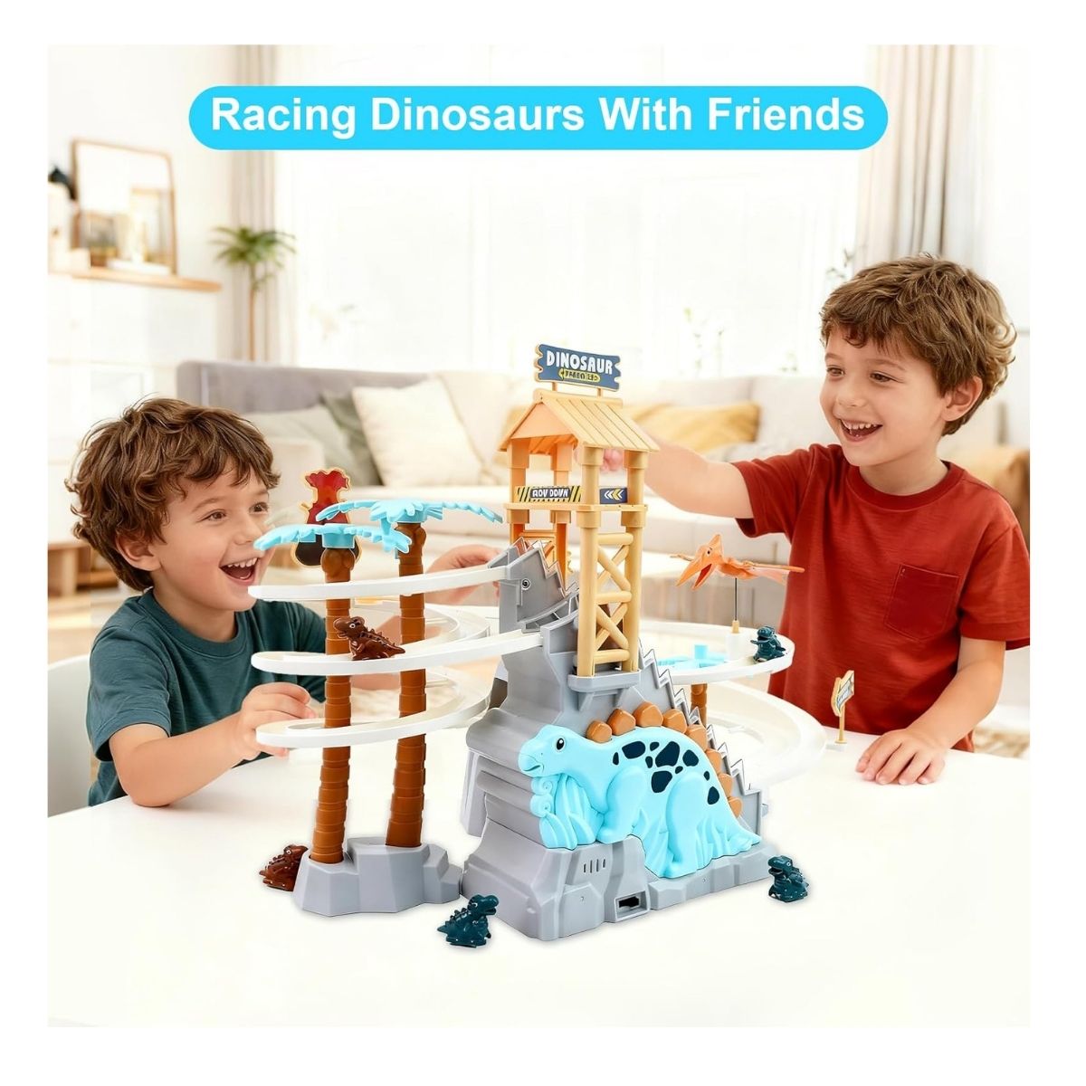 JUGUETE PISTA DE DINOSAURIO MUSICAL CON LUCES Y ESCALERAS CON DESLIZADOR Y ACCESORIOS - 5