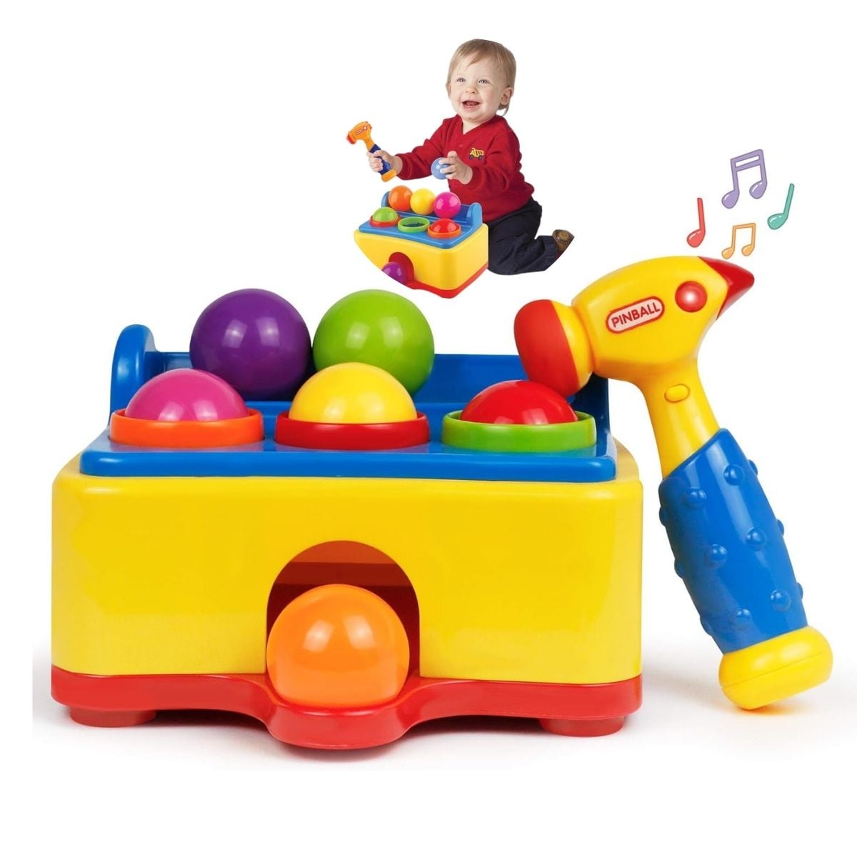 JUEGO INTERACTIVO DE ENCAJE CON MARTILLO LUCES Y SONIDO DIDACTICO - 1