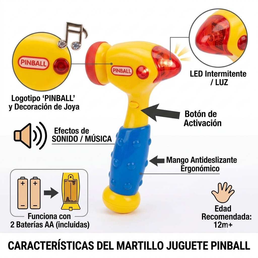 JUEGO INTERACTIVO DE ENCAJE CON MARTILLO LUCES Y SONIDO DIDACTICO - 4
