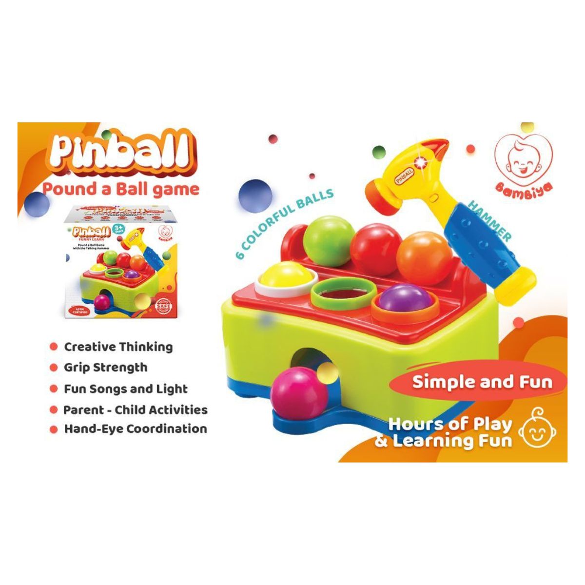 JUEGO INTERACTIVO DE ENCAJE CON MARTILLO LUCES Y SONIDO DIDACTICO - 9