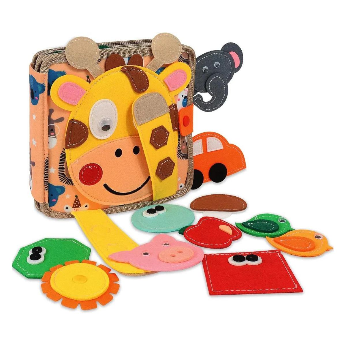 JUEGO LIBRO SENSORIAL DE ACTIVIDADES MONTESSORI CON TEXTURAS JIRAFA - 10