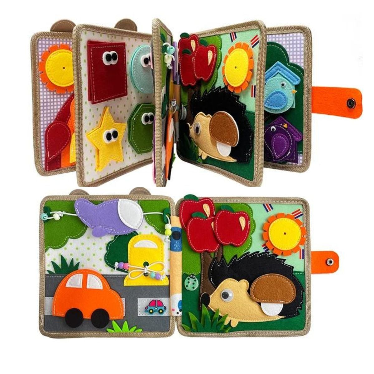 JUEGO LIBRO SENSORIAL DE ACTIVIDADES MONTESSORI CON TEXTURAS JIRAFA - 2