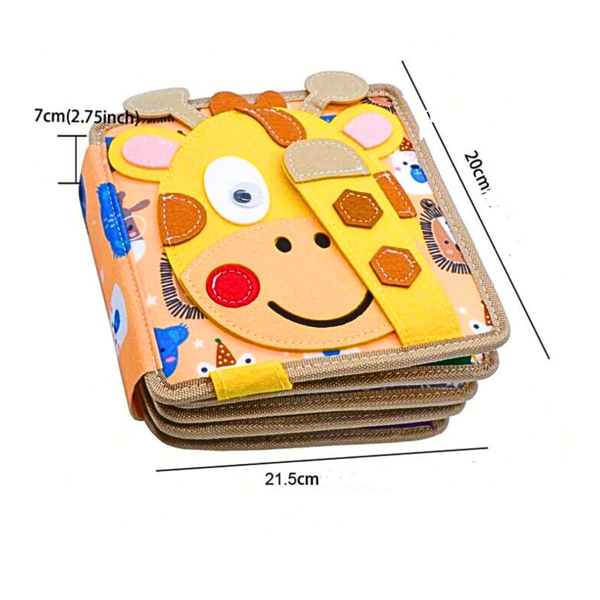 JUEGO LIBRO SENSORIAL DE ACTIVIDADES MONTESSORI CON TEXTURAS JIRAFA - 9