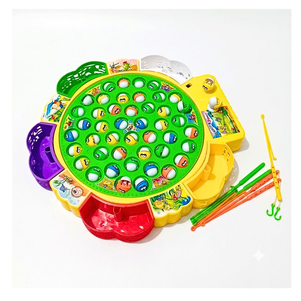 JUEGO DE PESCA MUSICAL GIRATORIO 45 PECES DIDACTICO PARA NIÑOS - 8
