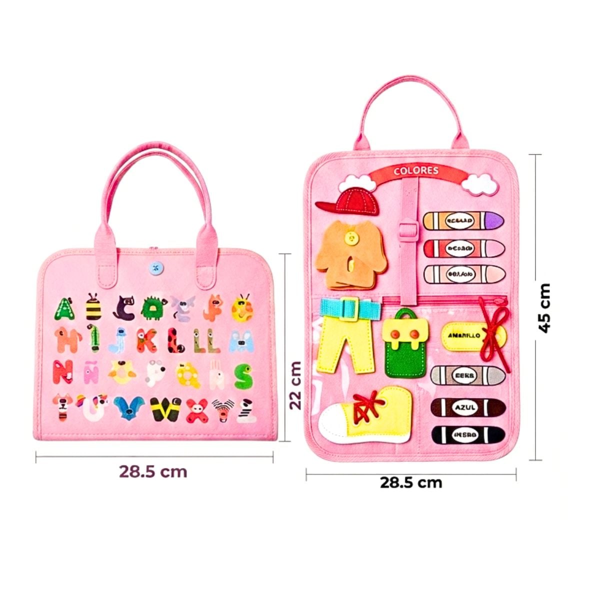 JUEGO LIBRO DIDÁCTICO MONTESSORI ACTIVIDADES SENSORIALES PARA NIÑOS ROSA - 3