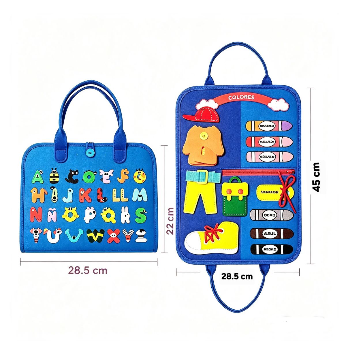 JUEGO LIBRO DIDÁCTICO MONTESSORI DE ACTIVIDADES SENSORIALES PARA NIÑOS AZUL - 4